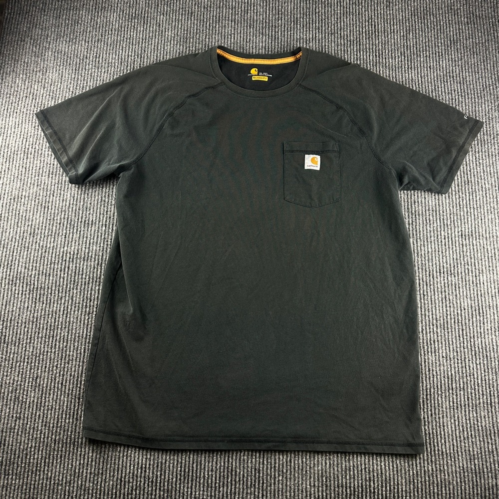 Carhartt Force Relaxed Fit Pocket T-Shirt Mens XL Tall Faded Black S/S Work Tee